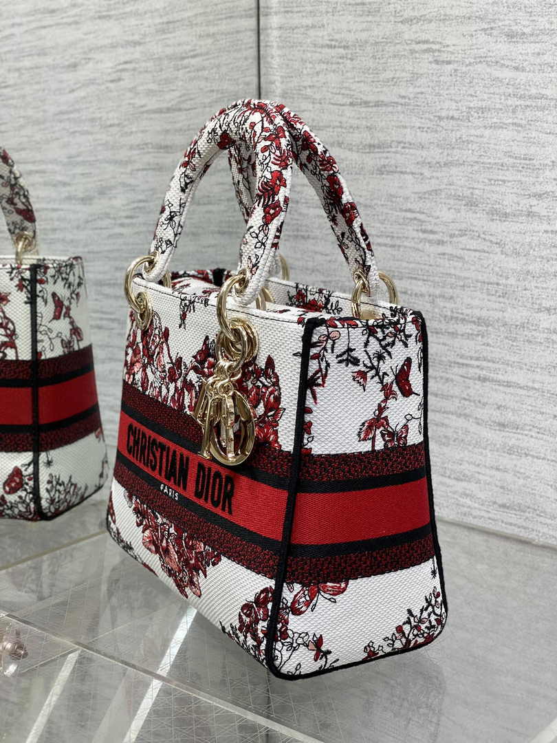 Dior Medium Lady D-Lite Bag M0565 White Cannage Lambskin E63 - Default Title - View 4