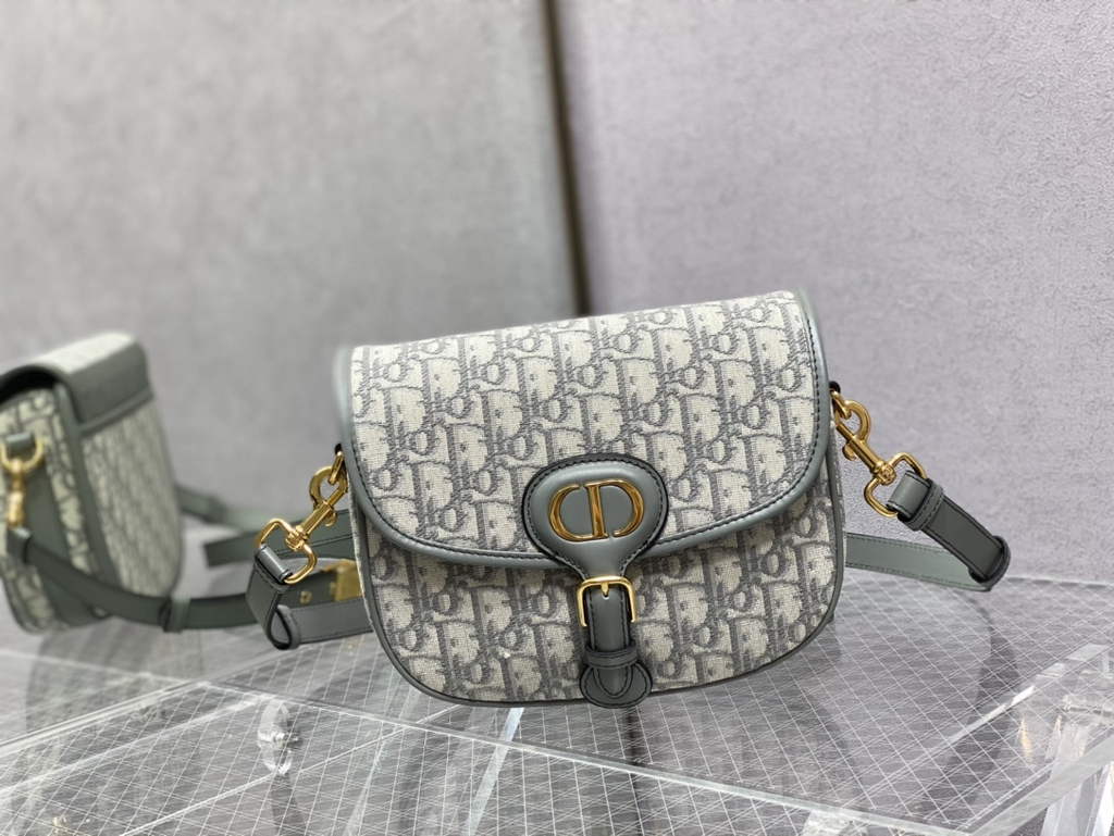 Dior Medium Bobby Bag M9319 Gray Oblique Jacquard - Default Title - View 1