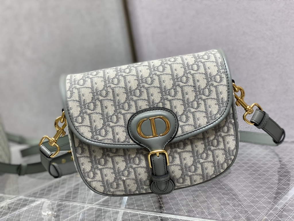 Dior Medium Bobby Bag M9319 Gray Oblique Jacquard