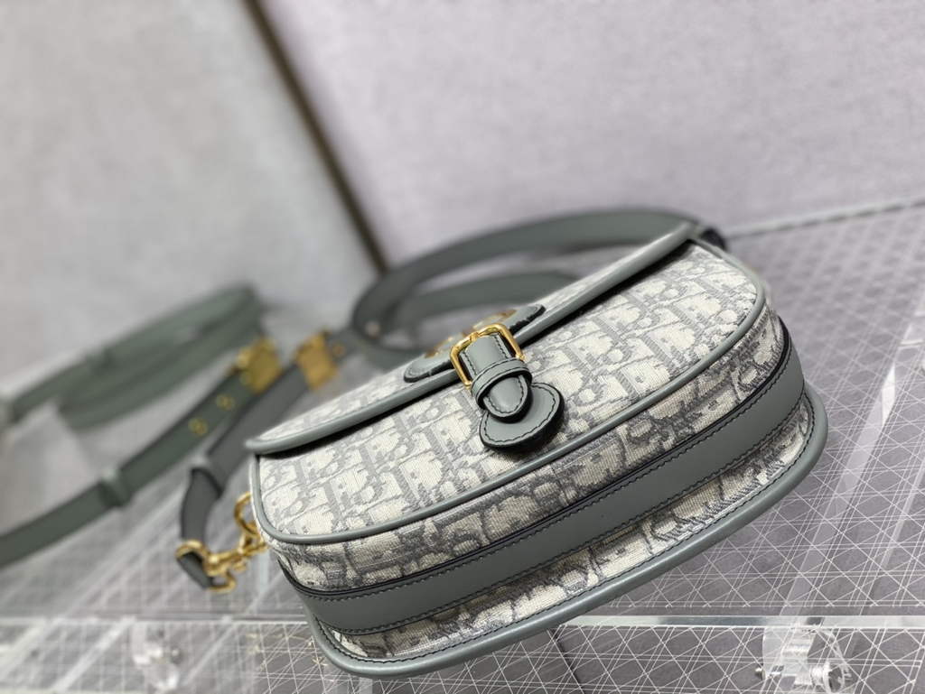 Dior Medium Bobby Bag M9319 Gray Oblique Jacquard - Default Title - View 7