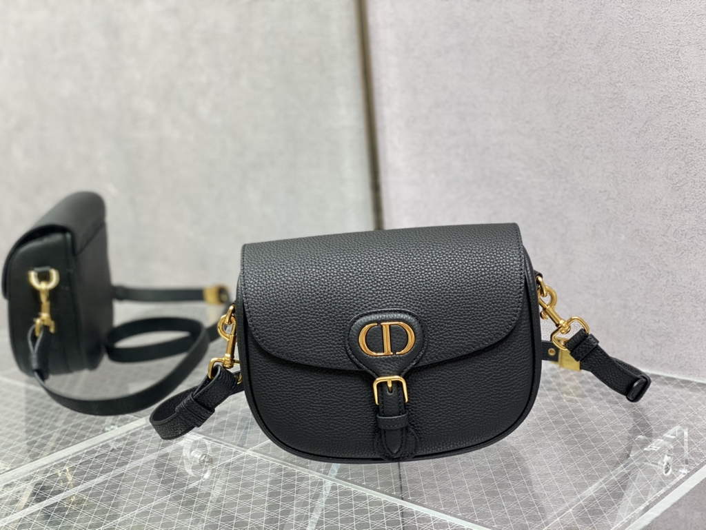 Dior Medium Bobby Bag M9319 Black Grained Calfskin