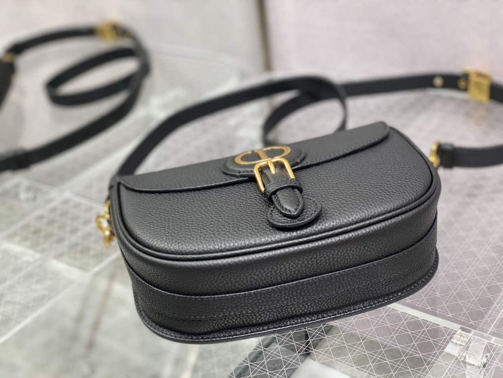 Dior Medium Bobby Bag M9319 Black Grained Calfskin