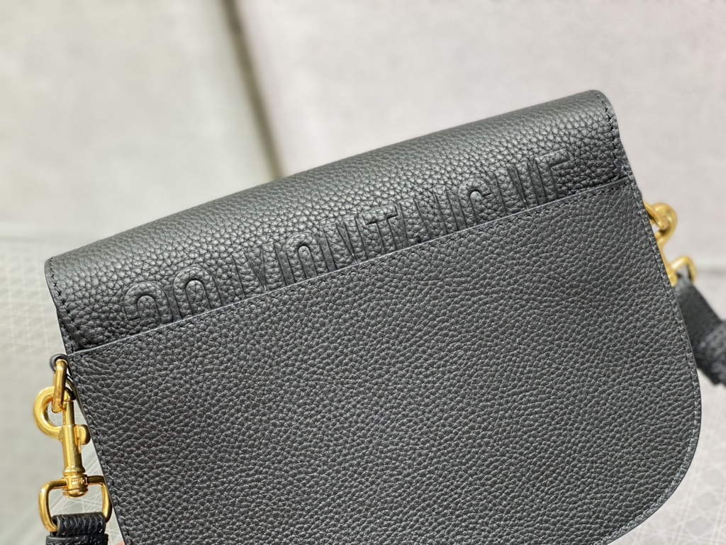 Dior Medium Bobby Bag M9319 Black Grained Calfskin