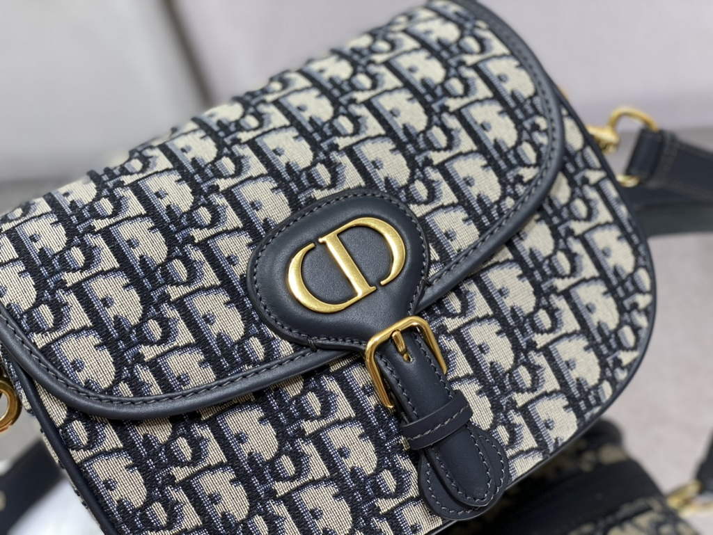 Dior Medium Bobby Bag M9319 Blue Oblique Jacquard