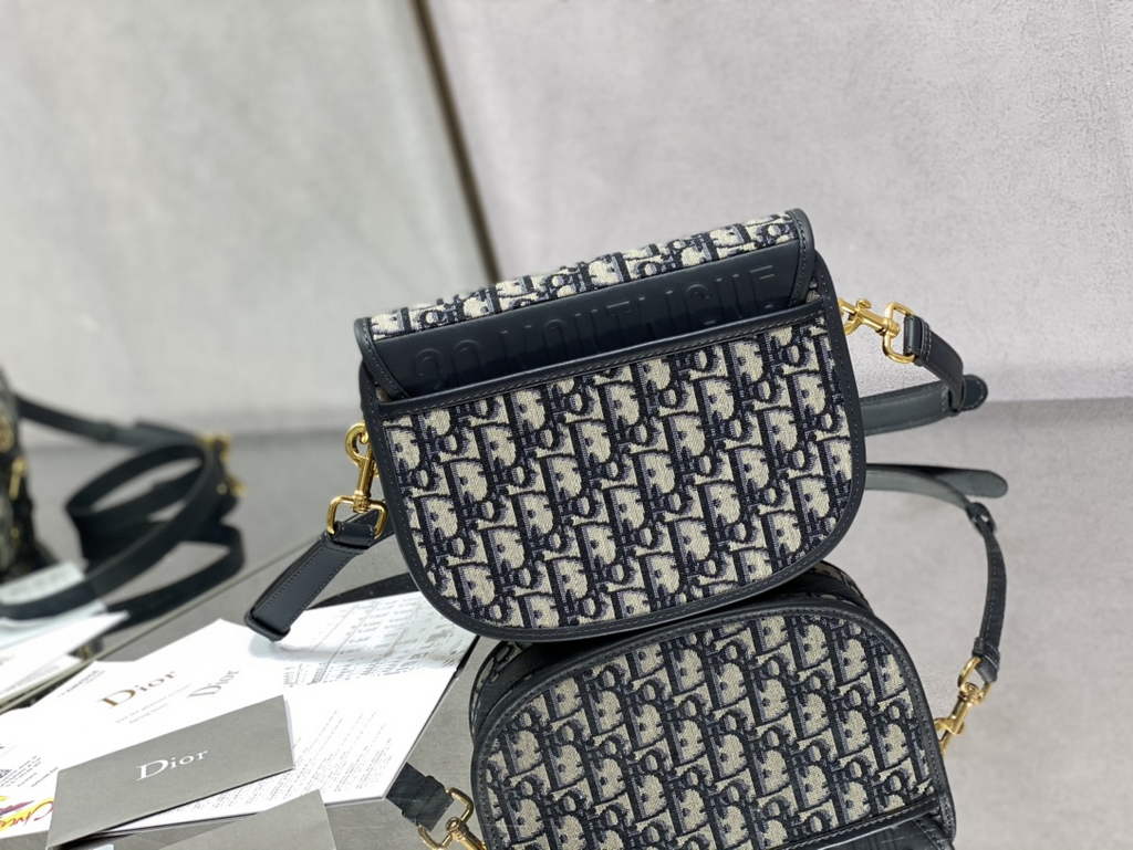 Dior Medium Bobby Bag M9319 Blue Oblique Jacquard