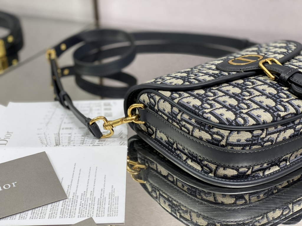 Dior Medium Bobby Bag M9319 Blue Oblique Jacquard - Default Title - View 5