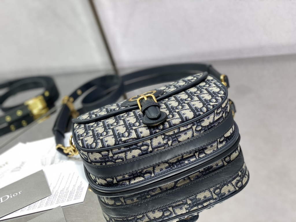 Dior Medium Bobby Bag M9319 Blue Oblique Jacquard