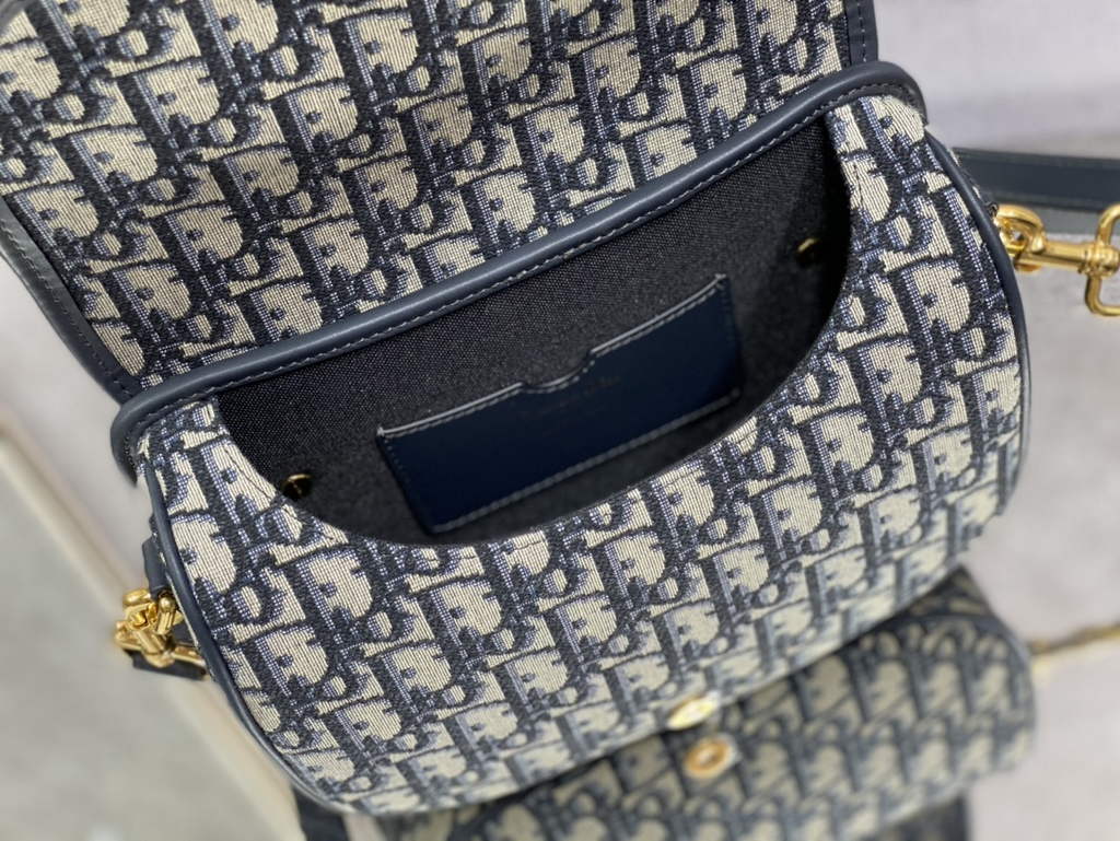 Dior Medium Bobby Bag M9319 Blue Oblique Jacquard