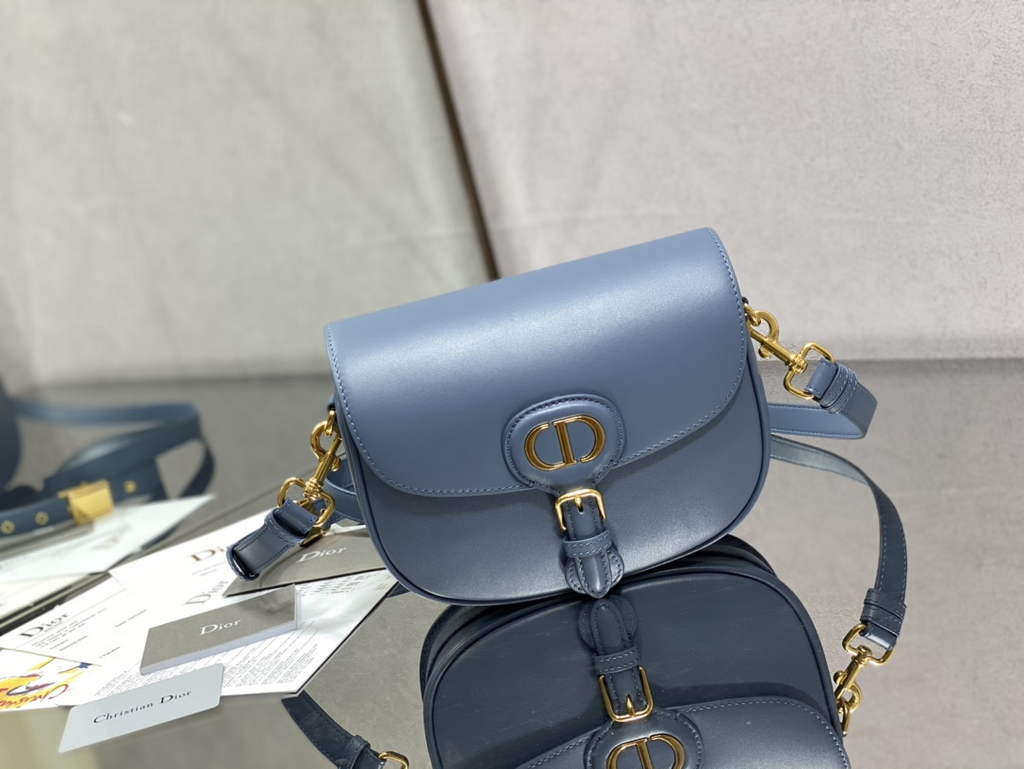 Dior Medium Bobby Bag M9319 Blue Box Calfskin - Default Title - View 1