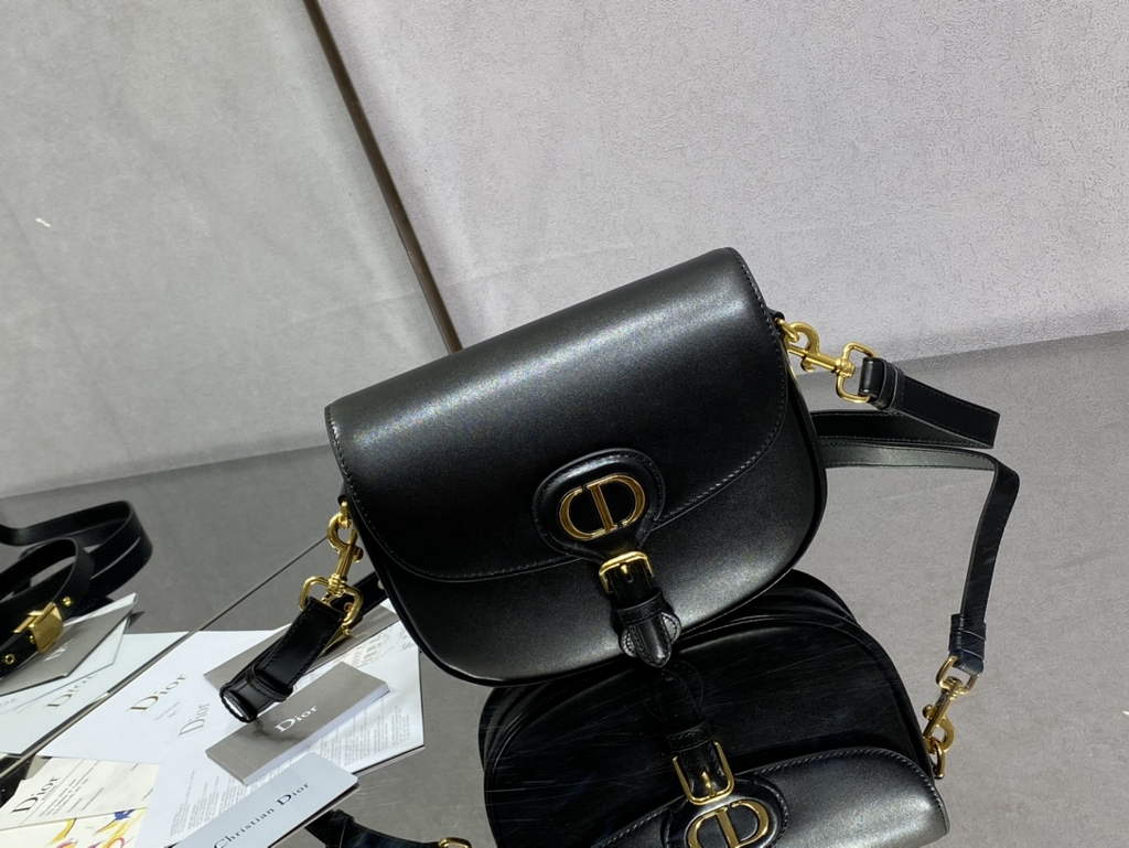 Dior Medium Bobby Bag M9319 Black Box Calfskin - Default Title - View 1