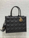 Dior Medium Book Tote M1324 Black Macrocannage Calfskin