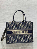 Dior Medium Book Tote M1324 Blue Dior Oblique Embroidery