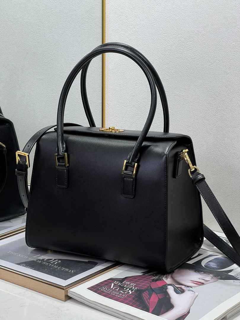 Dior Medium Boston Bag M8675 Black Smooth Calfskin - Default Title - View 3