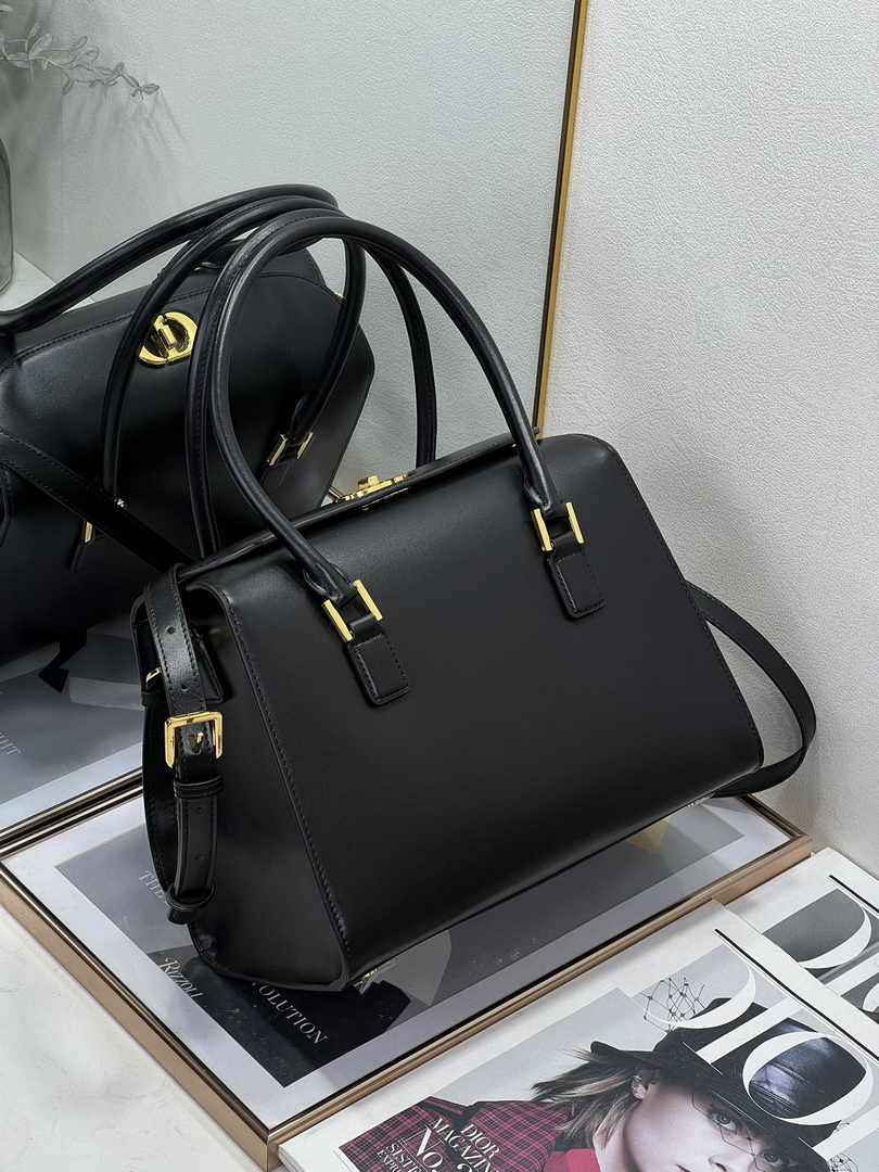Dior Medium Boston Bag M8675 Black Smooth Calfskin - Default Title - View 4