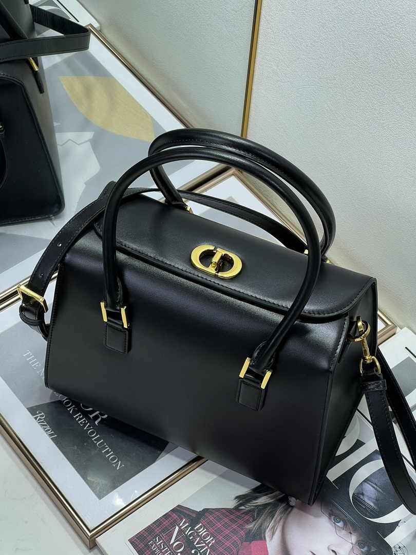 Dior Medium Boston Bag M8675 Black Smooth Calfskin - Default Title - View 5