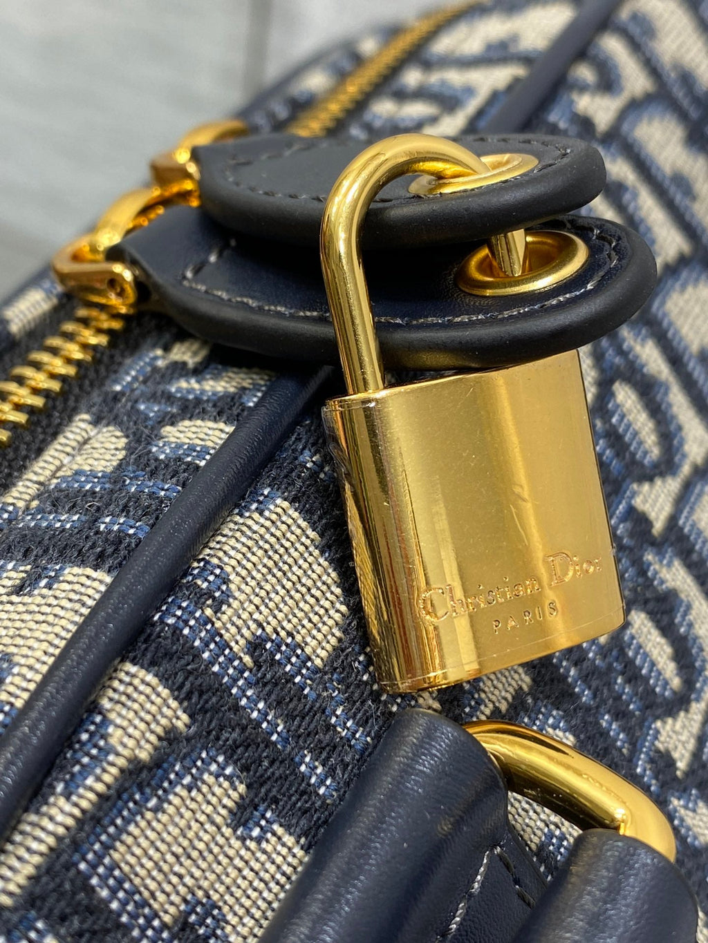 Dior Medium D-Vibe Bowling Bag M1340 Blue Dior Oblique Jacquard