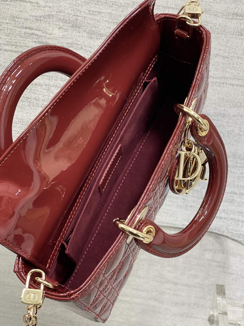 Dior Medium Lady D-Joy Bag M0540 Patent leather - Black - View 5