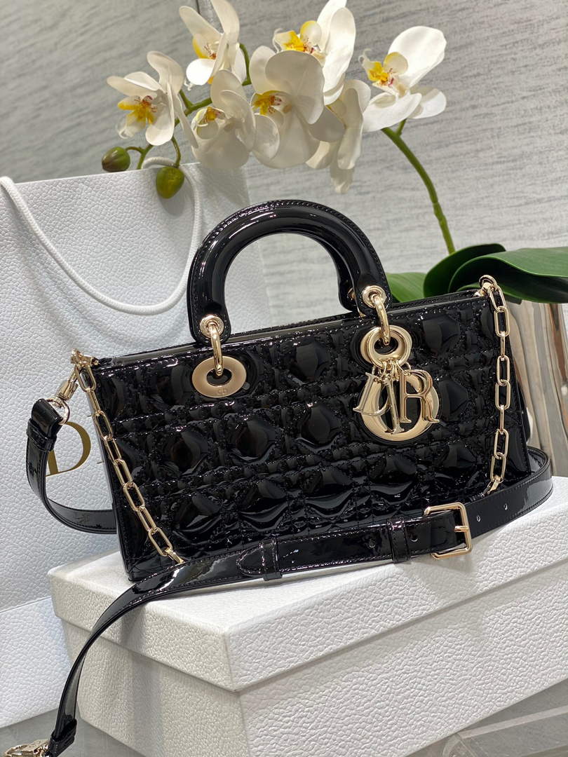Dior Medium Lady D-Joy Bag M0540 Patent leather - Black - View 3