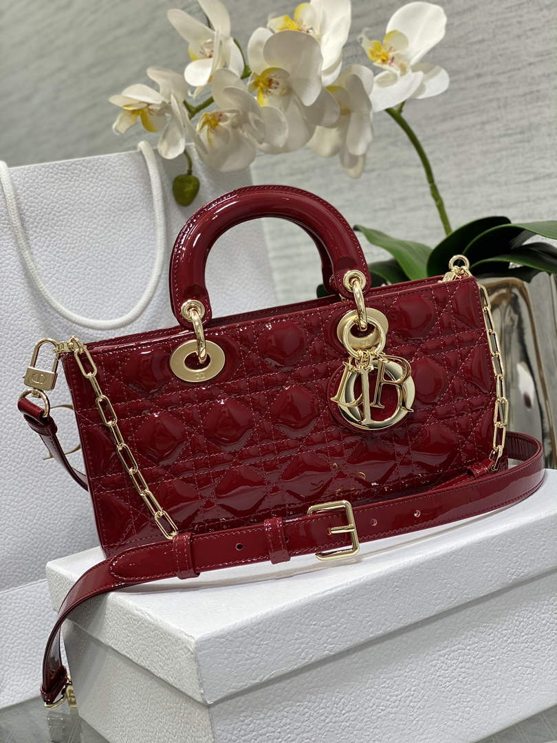 Dior Medium Lady D-Joy Bag M0540 Patent leather - Black - View 1