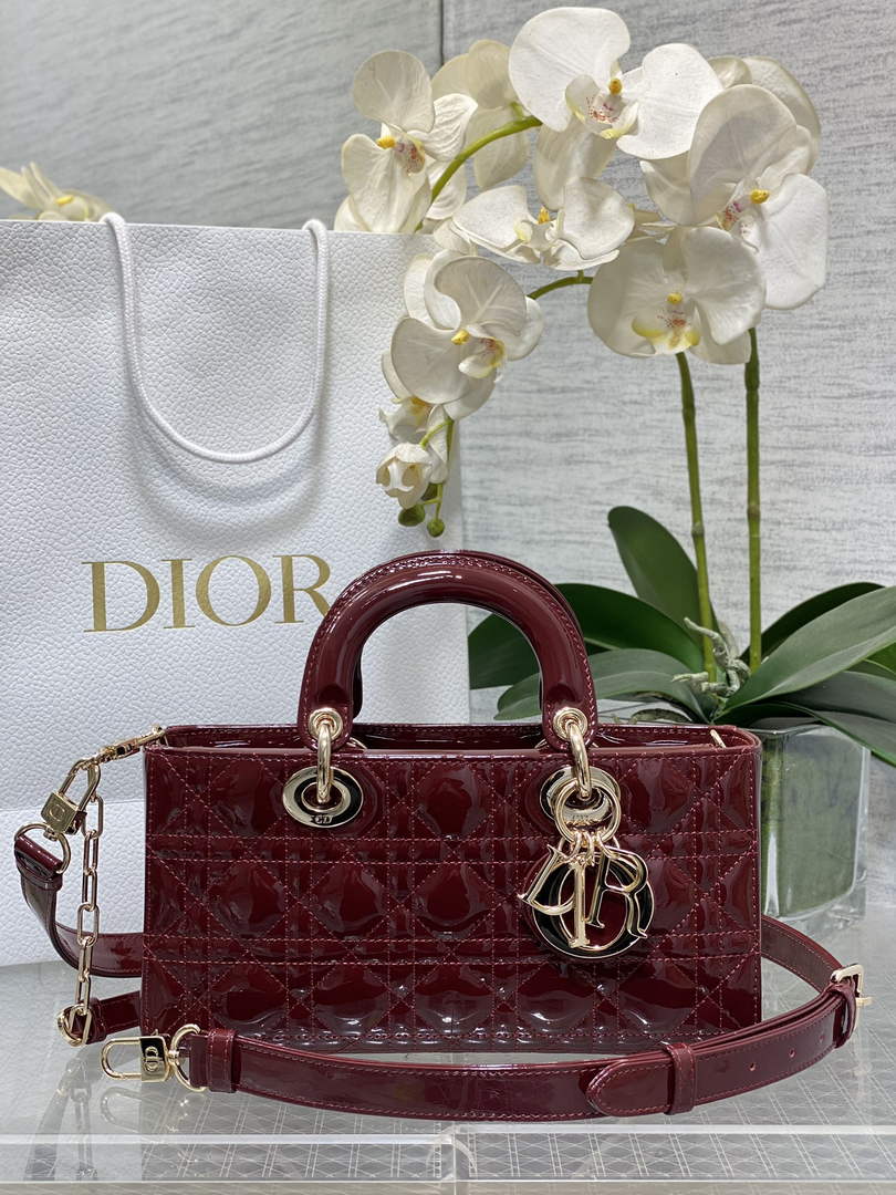 Dior Medium Lady D-Joy Bag M0540 Patent leather - Black - View 2