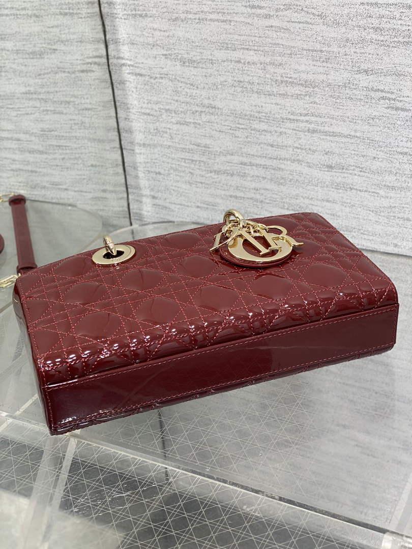 Dior Medium Lady D-Joy Bag M0540 Patent leather - Black - View 9