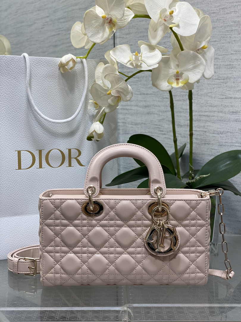 Dior Medium Lady D-Joy Bag M0540 Dark Beige Cannage Lambskin - Default Title - View 1