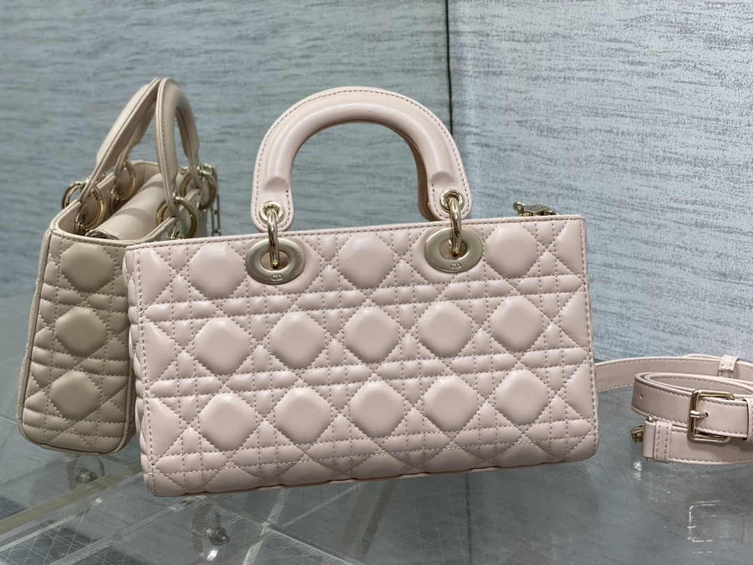 Dior Medium Lady D-Joy Bag M0540 Dark Beige Cannage Lambskin - Default Title - View 3