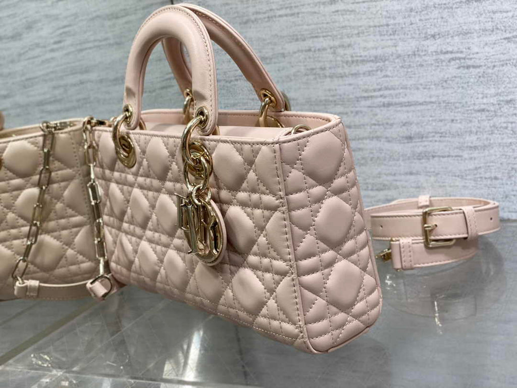 Dior Medium Lady D-Joy Bag M0540 Dark Beige Cannage Lambskin - Default Title - View 4