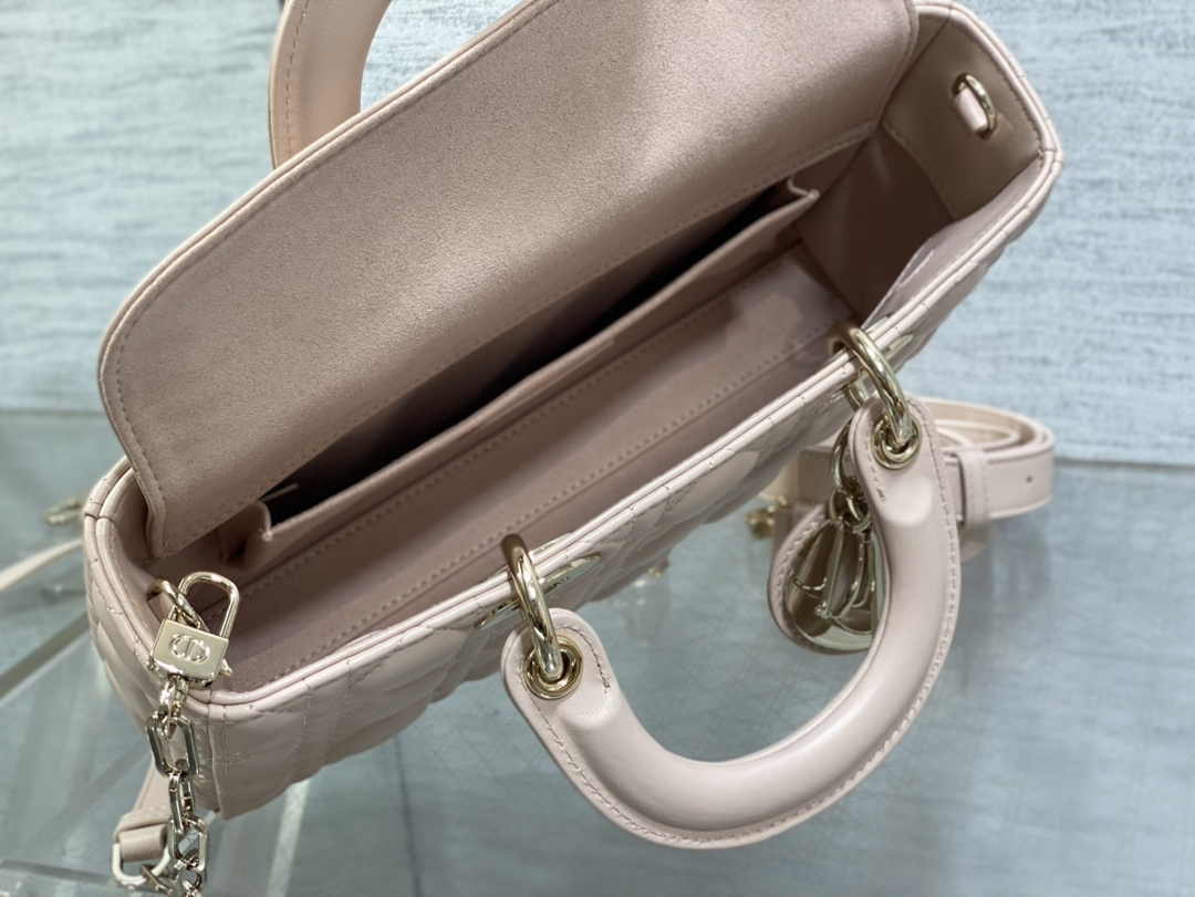 Dior Medium Lady D-Joy Bag M0540 Dark Beige Cannage Lambskin - Default Title - View 6