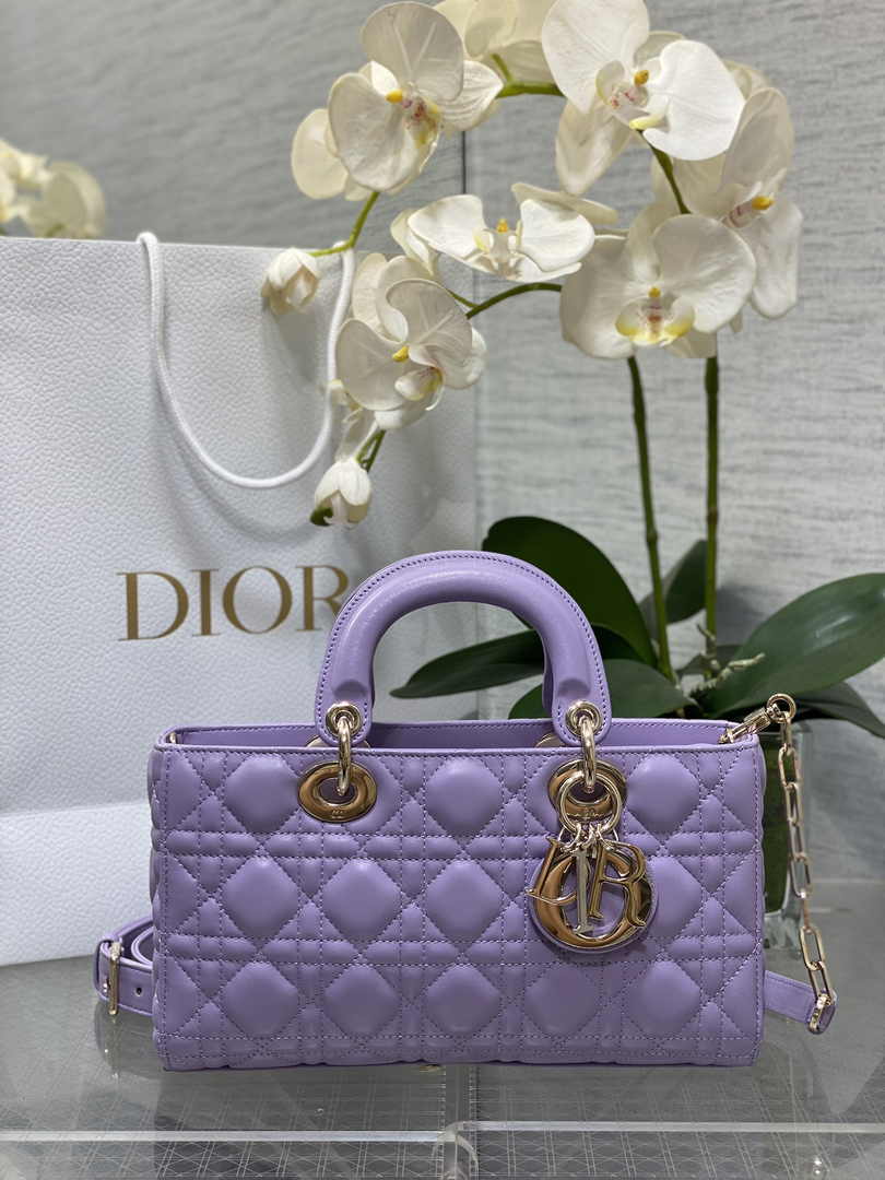 Dior Medium Lady D-Joy Bag M0540 Purple Cannage Lambskin - Default Title - View 1