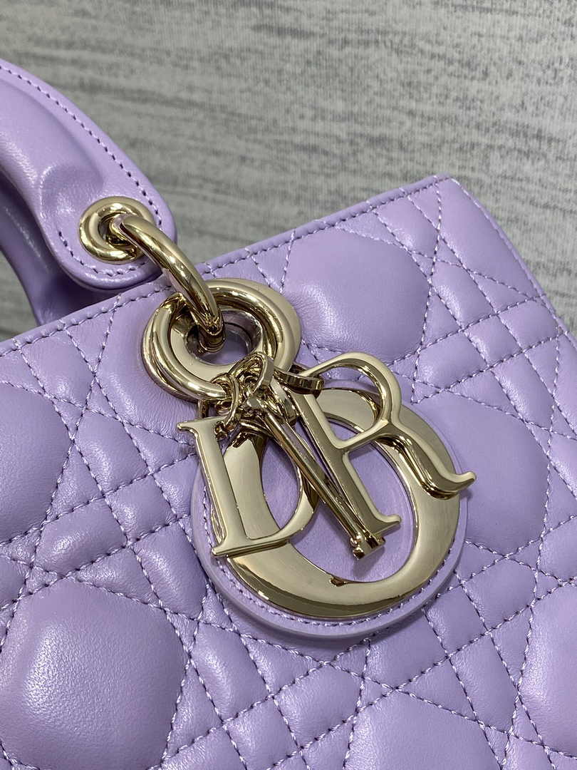 Dior Medium Lady D-Joy Bag M0540 Purple Cannage Lambskin - Default Title - View 9