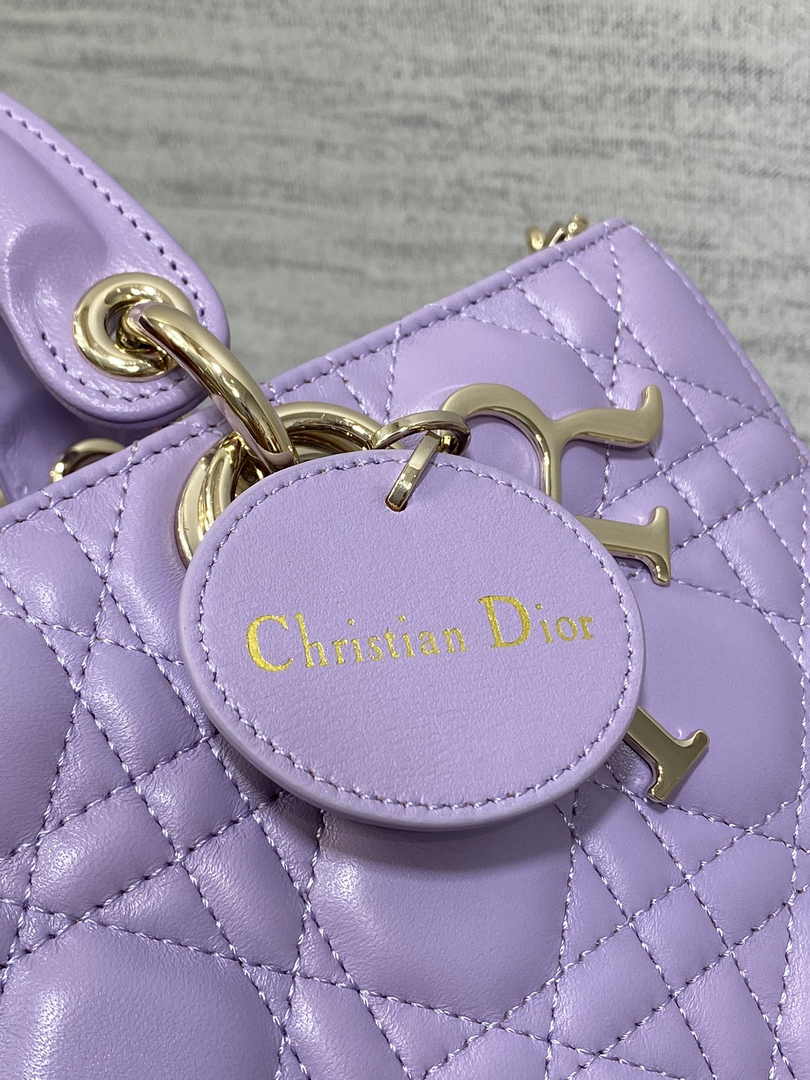 Dior Medium Lady D-Joy Bag M0540 Purple Cannage Lambskin - Default Title - View 7