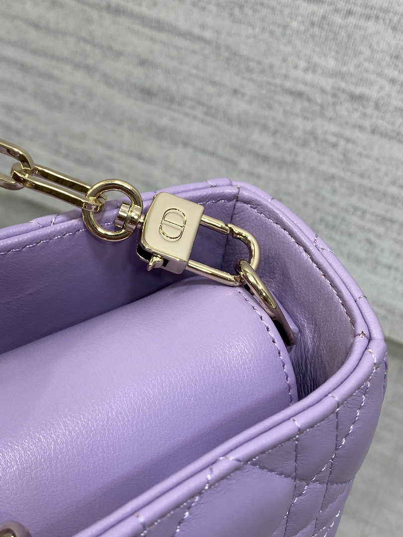 Dior Medium Lady D-Joy Bag M0540 Purple Cannage Lambskin - Default Title - View 8