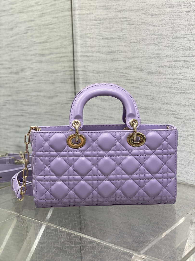 Dior Medium Lady D-Joy Bag M0540 Purple Cannage Lambskin - Default Title - View 3