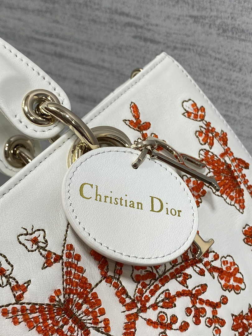 Dior Medium Lady D-Joy Bag M0540 White Cannage Lambskin - Default Title - View 9