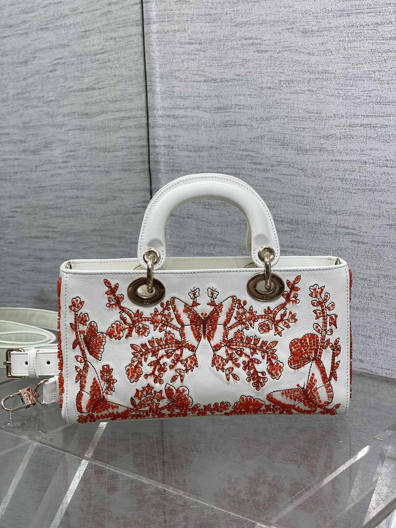 Dior Medium Lady D-Joy Bag M0540 White Cannage Lambskin - Default Title - View 3