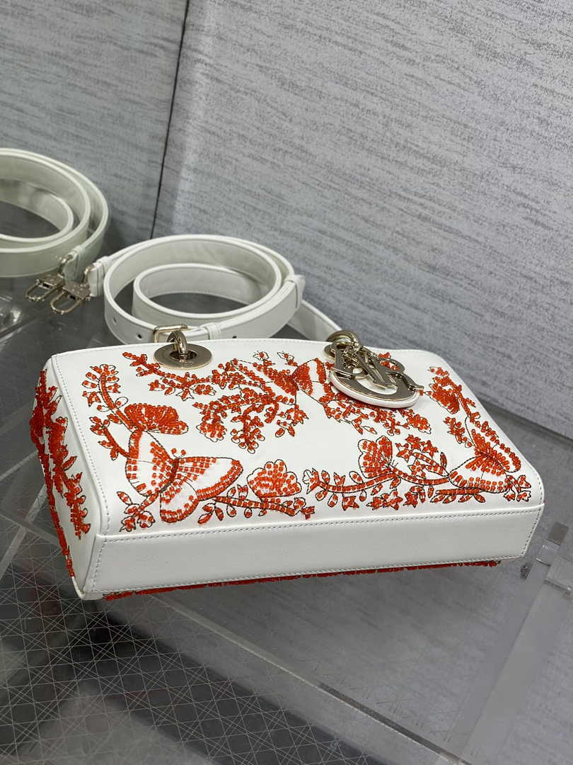 Dior Medium Lady D-Joy Bag M0540 White Cannage Lambskin - Default Title - View 5