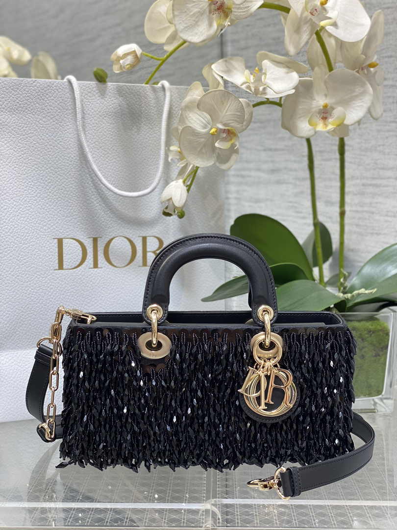 Dior Medium Lady D-Lite Bag M0565 Black Cannage Lambskin - Default Title - View 1