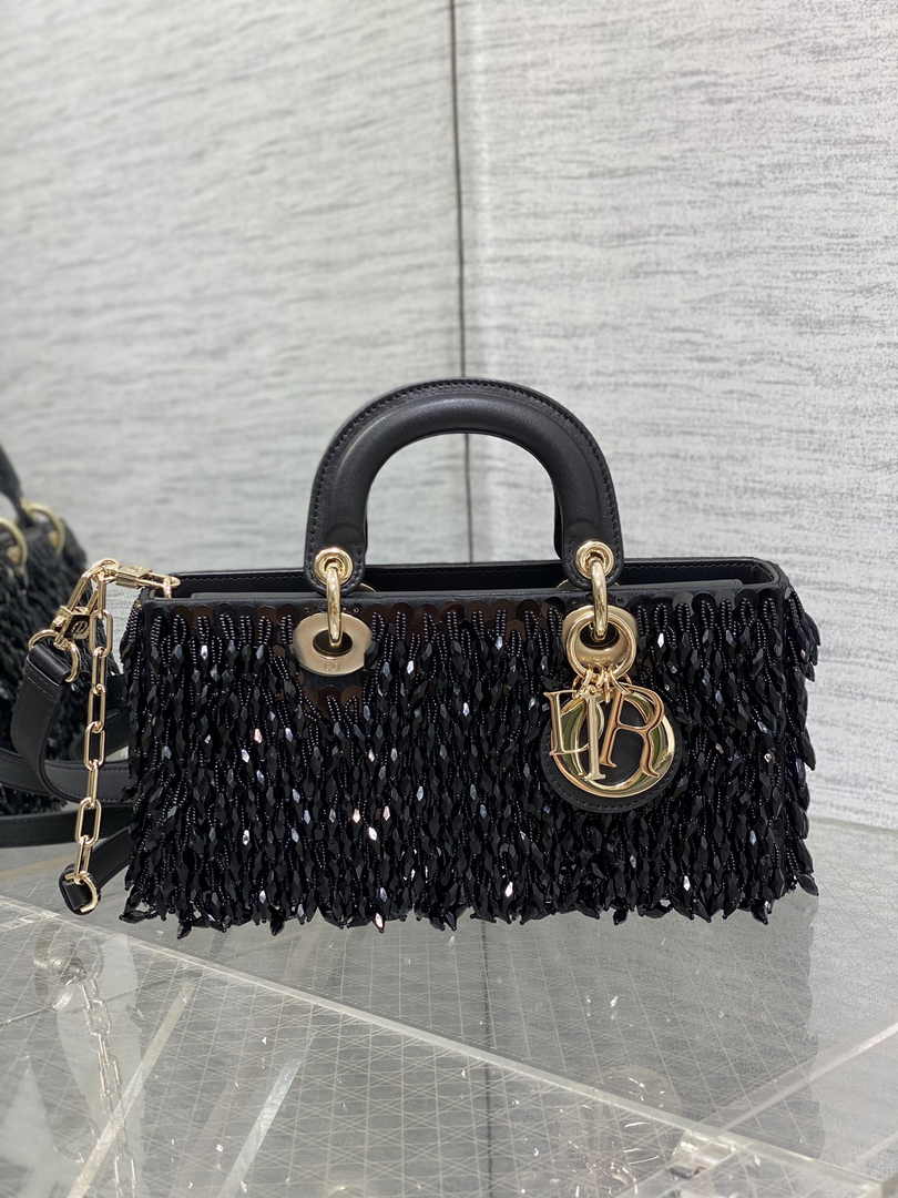 Dior Medium Lady D-Lite Bag M0565 Black Cannage Lambskin - Default Title - View 3