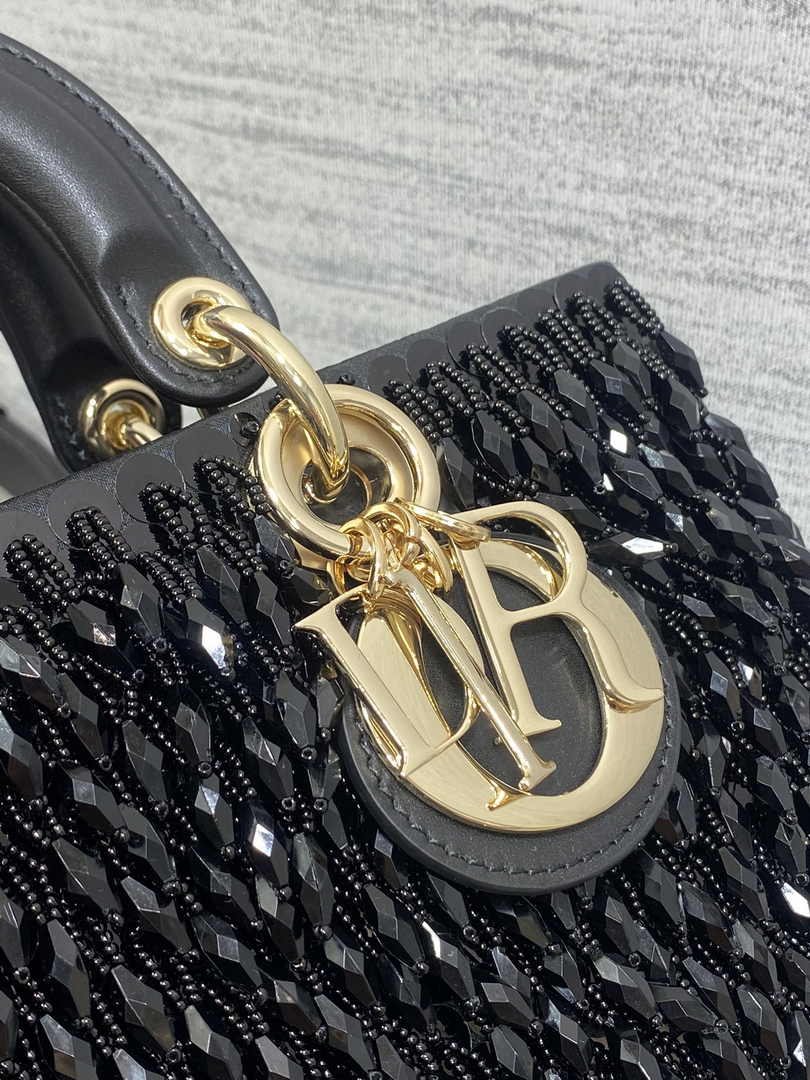 Dior Medium Lady D-Lite Bag M0565 Black Cannage Lambskin - Default Title - View 4