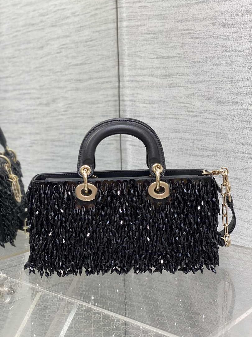 Dior Medium Lady D-Lite Bag M0565 Black Cannage Lambskin - Default Title - View 6