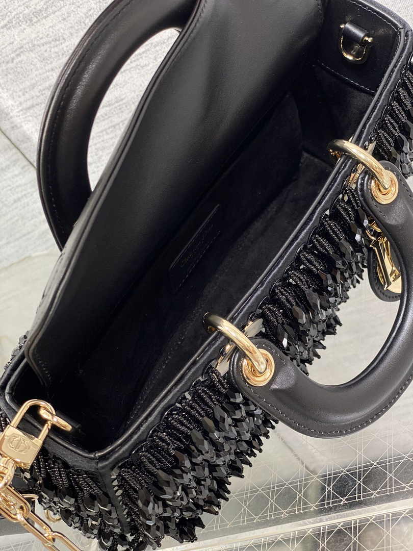 Dior Medium Lady D-Lite Bag M0565 Black Cannage Lambskin - Default Title - View 9