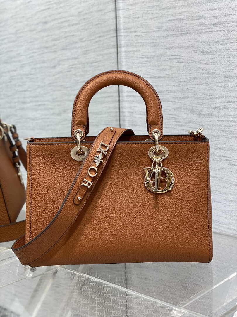 Dior Medium Lady D-Sire My ABCDior Bag M1151 Dark Brandy Bull Leather - Default Title - View 2