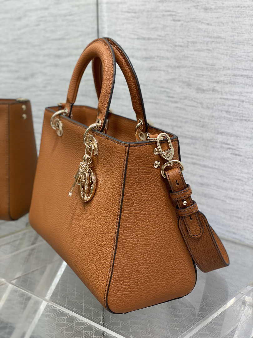 Dior Medium Lady D-Sire My ABCDior Bag M1151 Dark Brandy Bull Leather - Default Title - View 4