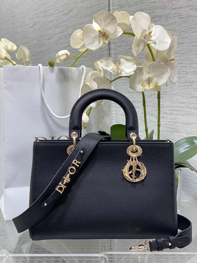 Dior Medium Lady D-Sire My ABCDior Bag M1151 Black Bull Leather - Default Title - View 1