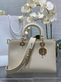 Dior Medium Lady D-Sire My ABCDior Bag M1151 Beige Bull Leather - Default Title - View 1