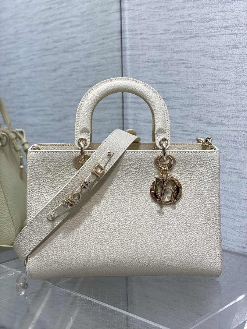 Dior Medium Lady D-Sire My ABCDior Bag M1151 Beige Bull Leather - Default Title - View 2
