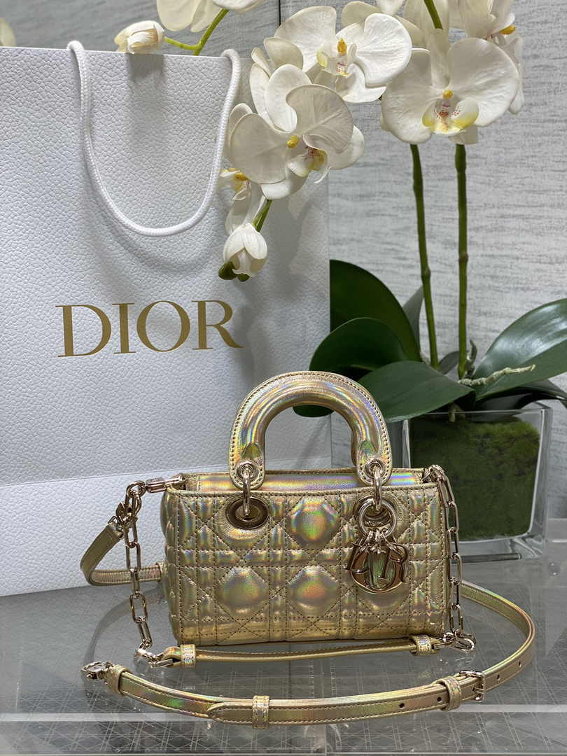 Dior Micro Lady D-Joy Bag S0910 Gold Cannage Lambskin E500 - Default Title - View 1