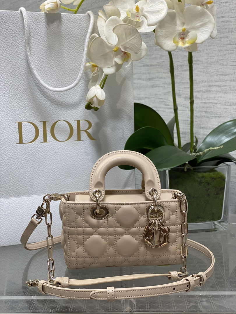 Dior Micro Lady D-Joy Bag S0910 Apricot Cannage Lambskin E501 - Default Title - View 1