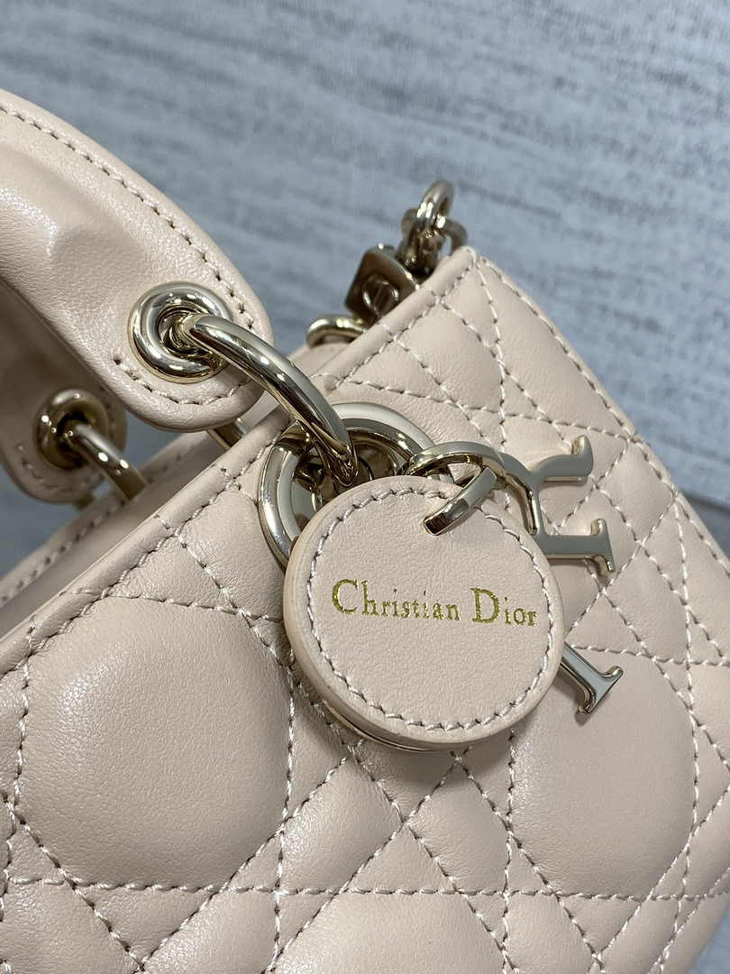 Dior Micro Lady D-Joy Bag S0910 Apricot Cannage Lambskin E501 - Default Title - View 8